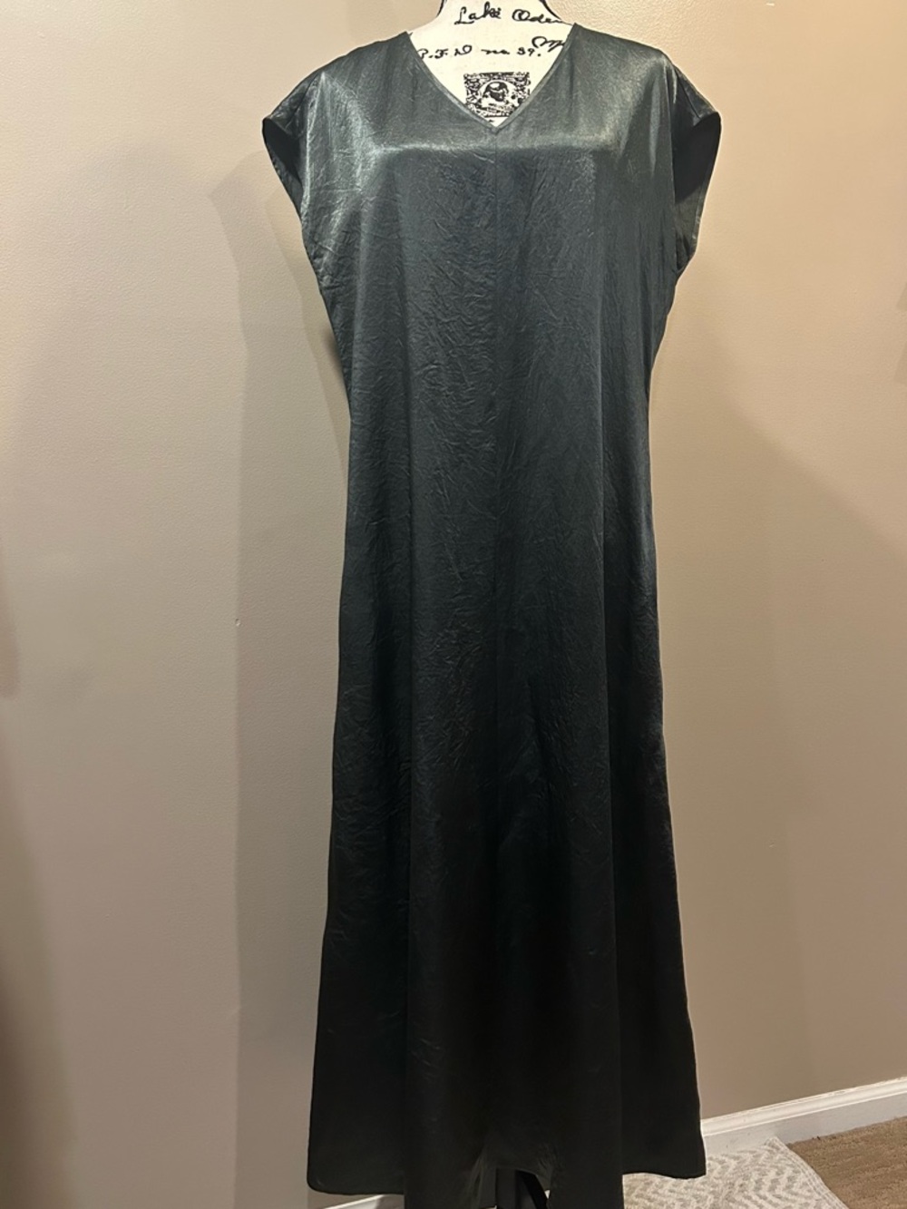 Eileen Fisher Textured Satin V-Neck Dress